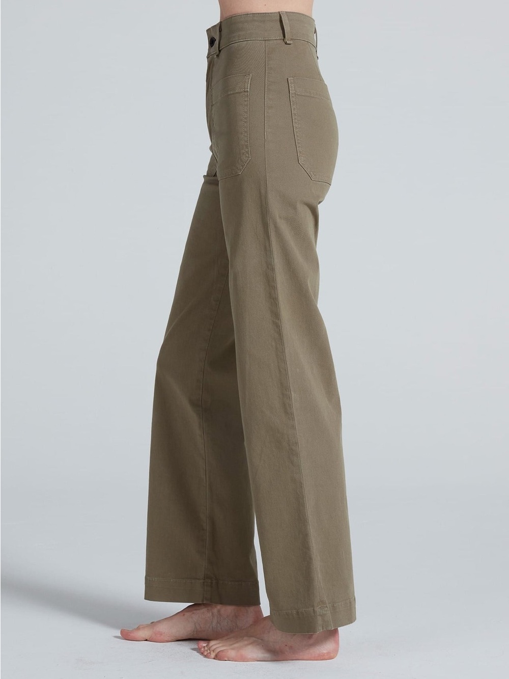 ASKK NY sailor high waisted pants in olive - Picture 4 of 10